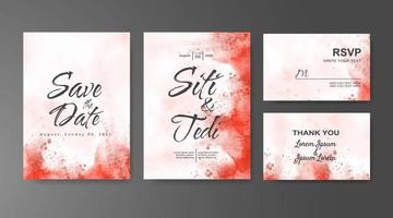 Wedding invitation with abstract watercolor background vector