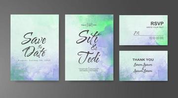 Wedding invitation with abstract watercolor background vector