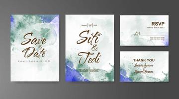 Wedding invitation with abstract watercolor background vector