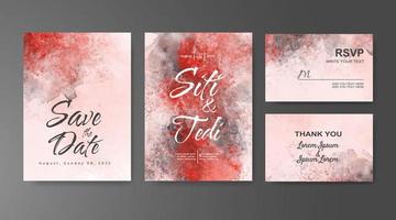 Wedding invitation with abstract watercolor background vector