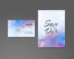 Wedding invitation with abstract watercolor background vector