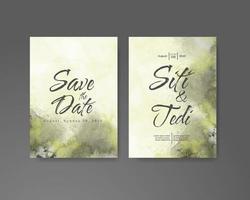 Wedding invitation with abstract watercolor background vector