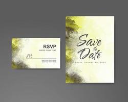 Wedding invitation with abstract watercolor background vector