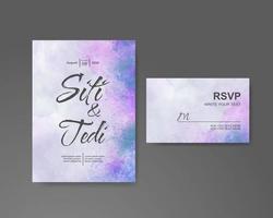 Wedding invitation with abstract watercolor background vector