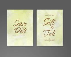 Wedding invitation with abstract watercolor background vector