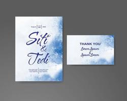 Wedding invitation with abstract watercolor background vector