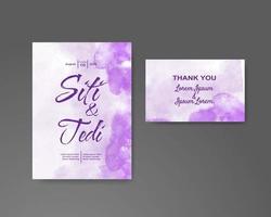 Wedding invitation with abstract watercolor background vector