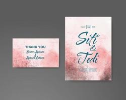 Wedding invitation with abstract watercolor background vector