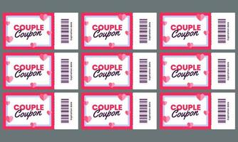 love coupon template vector flat design