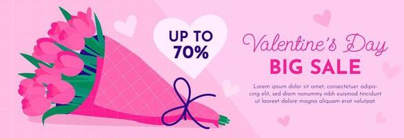 horizontal banner vector illustration flat design of valentine day