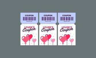 love coupon template vector flat design