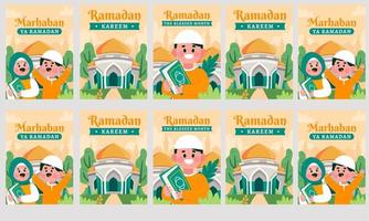 ramadan kareem social media stories vector flat design