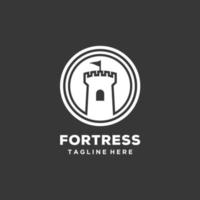 Authentic Castle fortress tower logo design icon inspiration vector