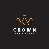 Vintage crown line art logo design, Royal king queen abstract vector template