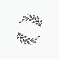 Vector floral logo template in elegant and minimal style on white background illustration. Circle frames logos. For badges, labels, logotypes and branding business identity.