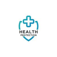 protección de la salud con diseño de logotipo de escudo para compañías médicas o de seguros vector