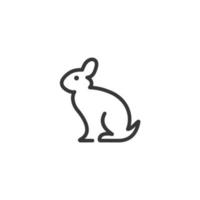 Rabbit bunny line art minimalist logo design inspiration vector