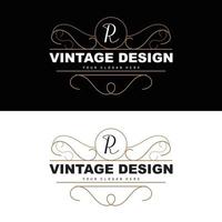 diseño retro vintage, logotipo de adorno vectorial minimalista de lujo, con estilo mandala y batik, ilustración de marca de producto, invitación, banner, moda vector