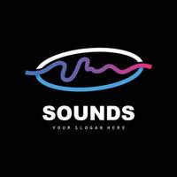 Sound Wave Logo, Equalizer Design, Music Wave Vibration, Simple Vector Icon With Line Style