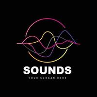 Sound Wave Logo, Equalizer Design, Music Wave Vibration, Simple Vector Icon With Line Style