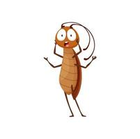 Cartoon cockroach character with shocked face vector