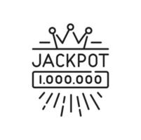 jackpot casino etiqueta icono de contorno aislado vector