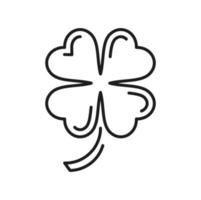 Four leaf clover, St. Patricks day line icon vector