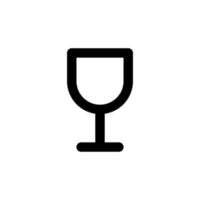 Wineglass icon. Trophy symbol. Flat Vector Illustration