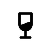 Wineglass icon. Trophy symbol. Flat Vector Illustration