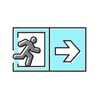 emergency exit color icon vector illustration