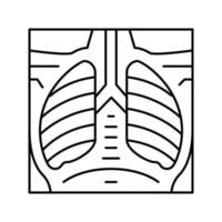 ilustración de vector de icono de línea de rayos x de pulmones