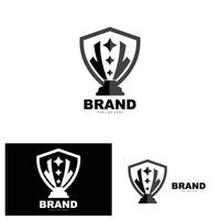 Trophy Logo Design, Award Winner Championship Trophy Vector, Success Brand vector