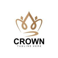 logotipo de la corona, diseño real, sostenedor del trono rey y reina, plantilla de producto de marca de icono vectorial plantilla simple vector