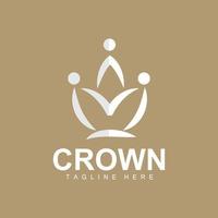 logotipo de la corona, diseño real, sostenedor del trono rey y reina, plantilla de producto de marca de icono vectorial plantilla simple vector