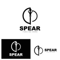 Spear Logo, Long Range Throwing Weapon Target Icon Design, Product And Company Brand Icon Illustration vector