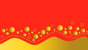Red background with liquid gold color and balls vector