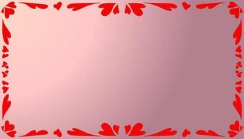 Pink abstract background with a red love shape frame vector