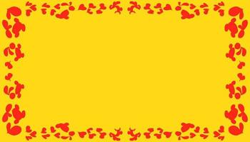 Yellow abstract background with red abstract frame vector