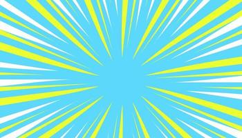 Blue comic illustration background with yellow and white stripes vector
