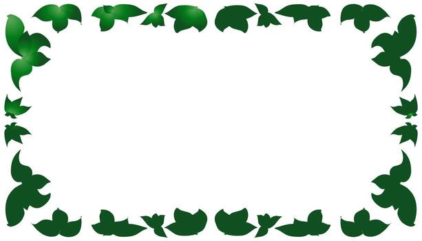 Abstract background with gradient green leaf pattern frame vector