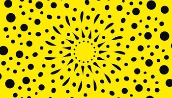 fondo de ilustración amarillo con muchos puntos negros vector