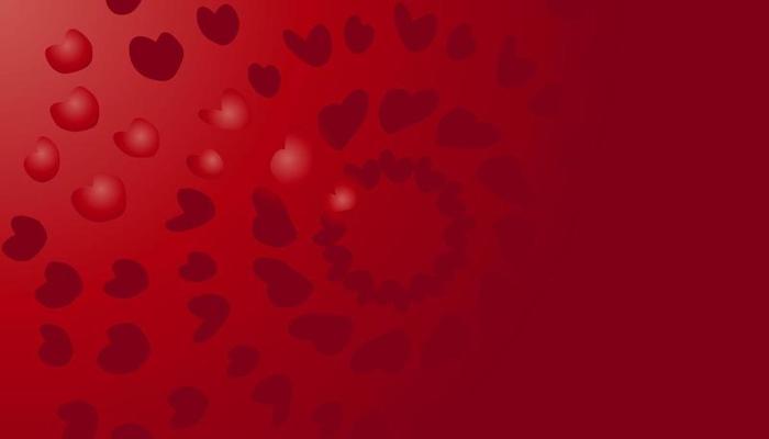 Abstract red gradient illustration background with lots of love images