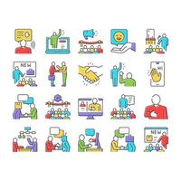 Introduction Speech Collection Icons Set Vector