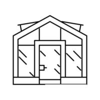 ilustración de vector de icono de línea de invernadero de vidrio