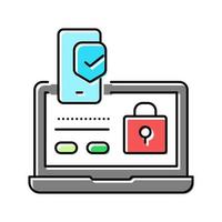 two step authentication color icon vector illustration