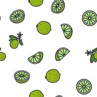 Lemon And Lime Vitamin Citrus vector seamless pattern