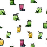 smoothie fruit juice food shake vector seamless pattern