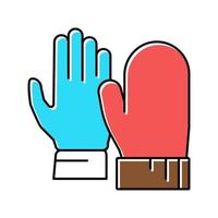 guantes piel seca color icono vector ilustración