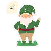 Dear gnome. Cartoon character. Forest inhabitant. Protected from misfortune. Mythical hero. For your design. vector