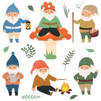 Dear gnome. Cartoon character. Forest inhabitant. Protected from misfortune. Mythical hero. For your design. vector